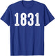 Vintage 1831 Distressed Number Style T-Shirt - T-Shirt | Royal