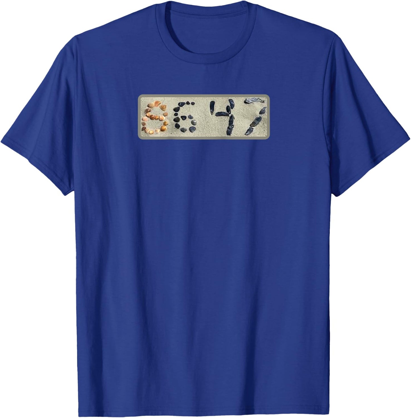Funny 86 47 Seashells Sea Shells Beach Funny 8647 Raglan Baseball T-Shirt - T-Shirt | Royal