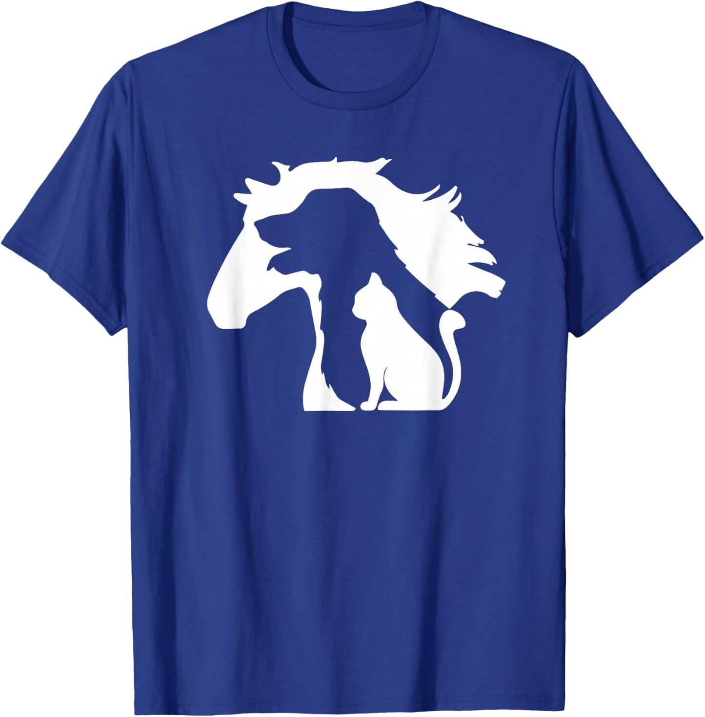 Pferd Hund & Katze, minimalistische Kunst, abstrakte Silhouette Overlay T-Shirt - T-Shirt | Royal