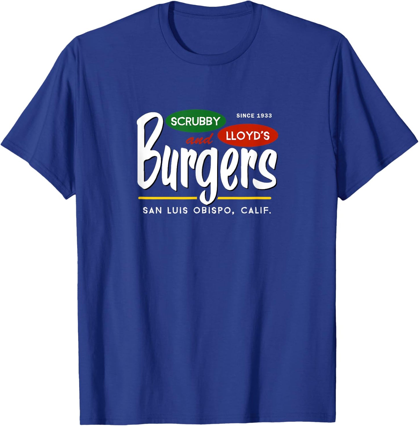 Scrubby & Lloyd's Burgers San Luis Obispo California T-Shirt - T-Shirt | Royal