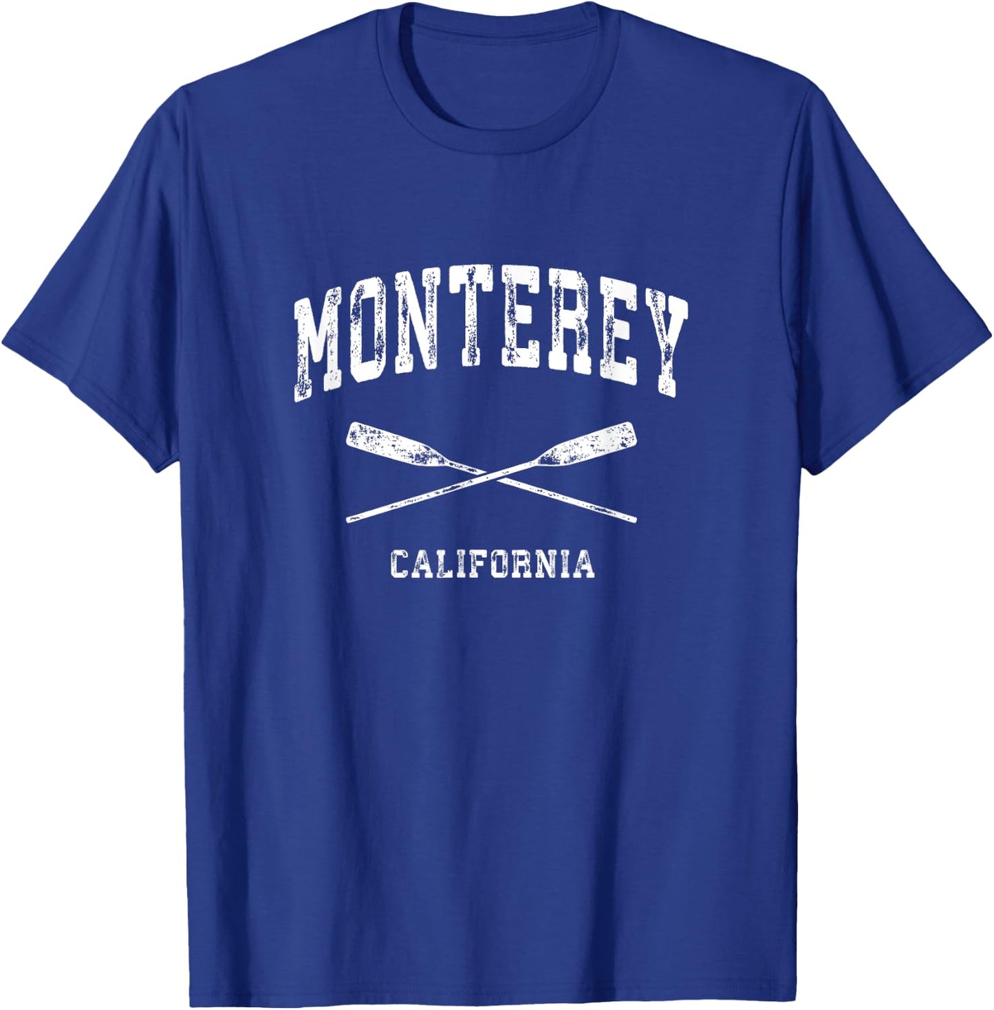 Monterey California Vintage Nautical Crossed Oars T-Shirt - T-Shirt | Royal