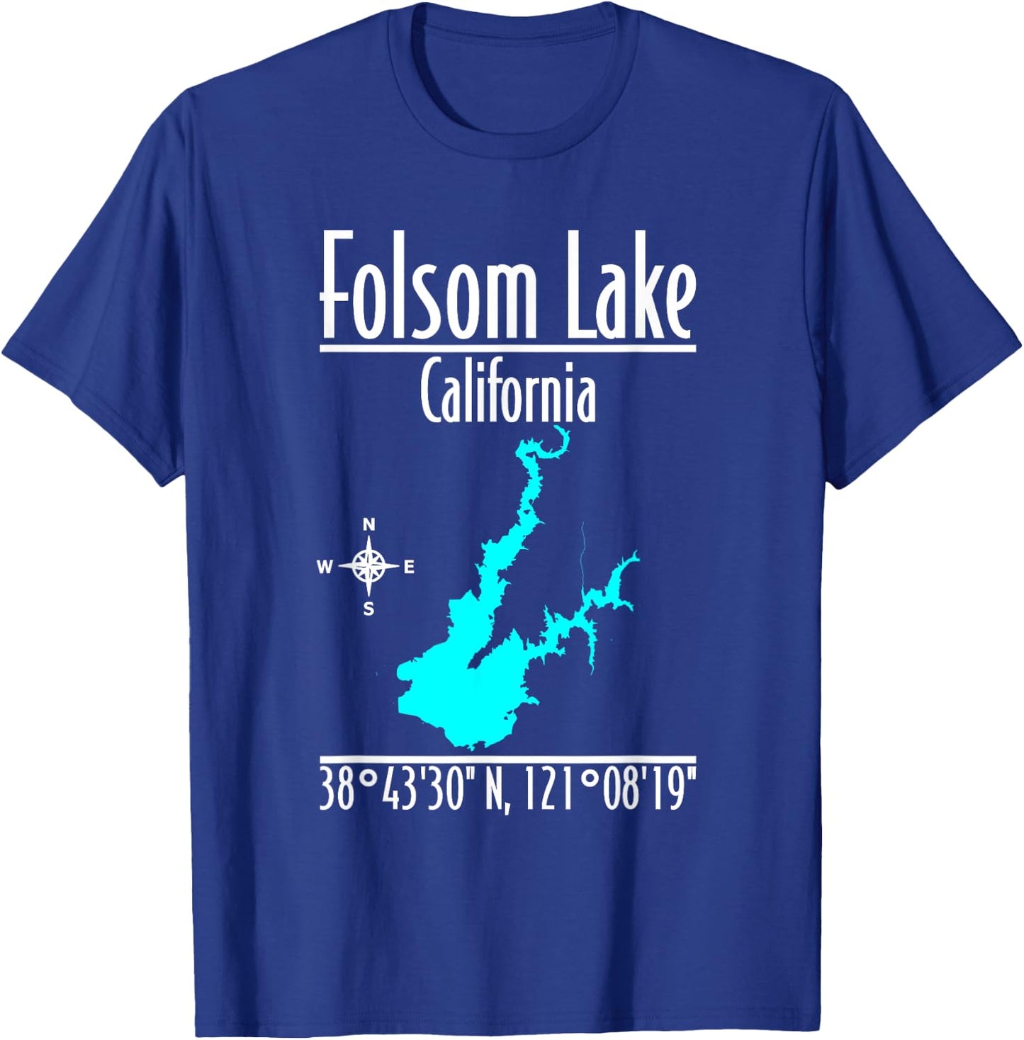 Modern Folsom Lake - California T-Shirt - T-Shirt | Royal