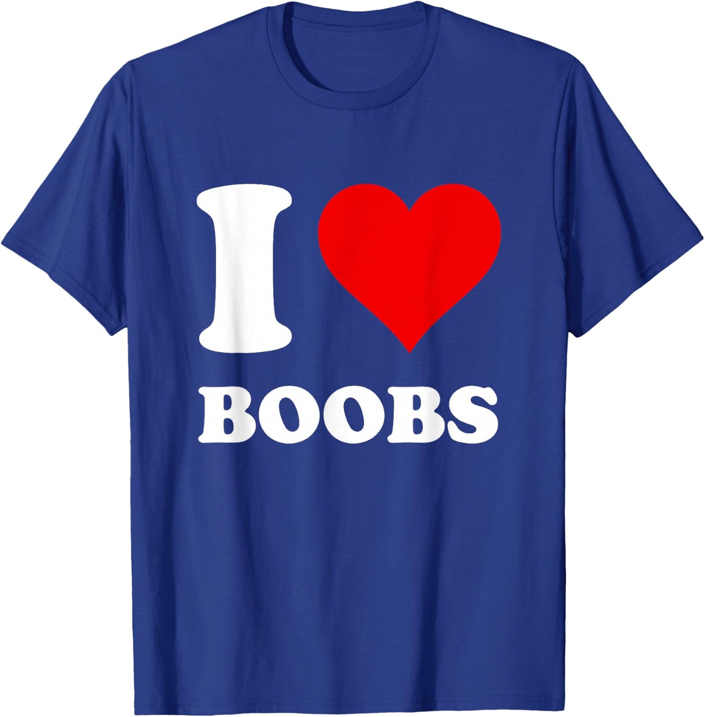 Red Heart I Love Boobs T-Shirt - T-Shirt | Royal