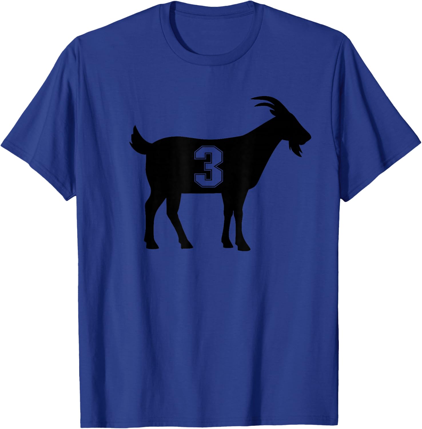 Goat 3 G.O.A.T. Number Three Goat T-Shirt - T-Shirt | Royal
