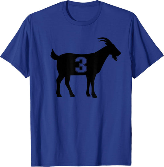 Goat 3 G.O.A.T. Number Three Goat T-Shirt - T-Shirt | Royal