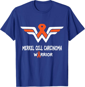 Merkel Cell Carcinoma Awareness Warrior Orange Ribbon Gifts T-Shirt - T-Shirt | Royal