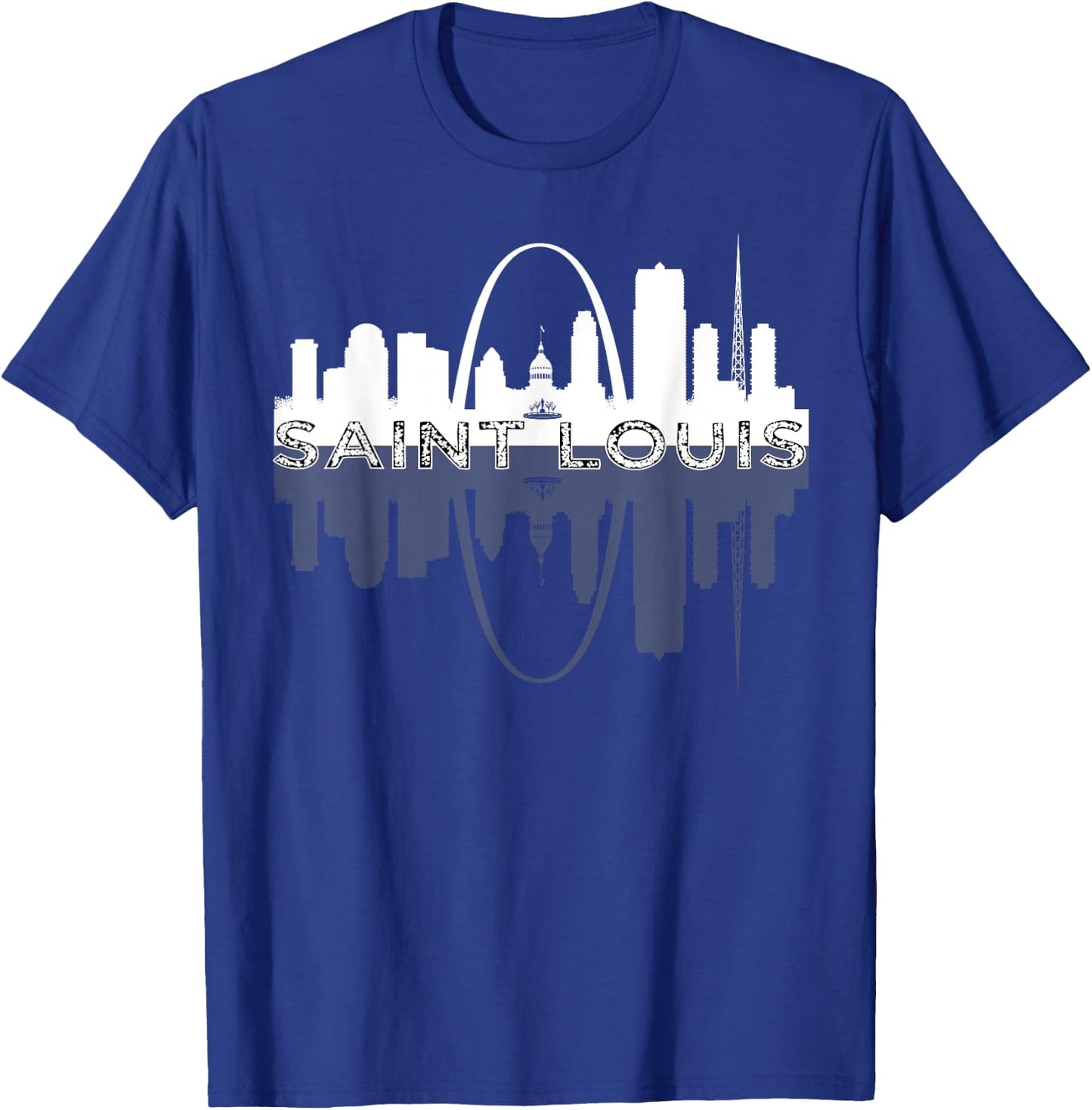 City of St Louis Missouri Skyline Art Gateway Arch Graphic T-Shirt - T-Shirt | Royal
