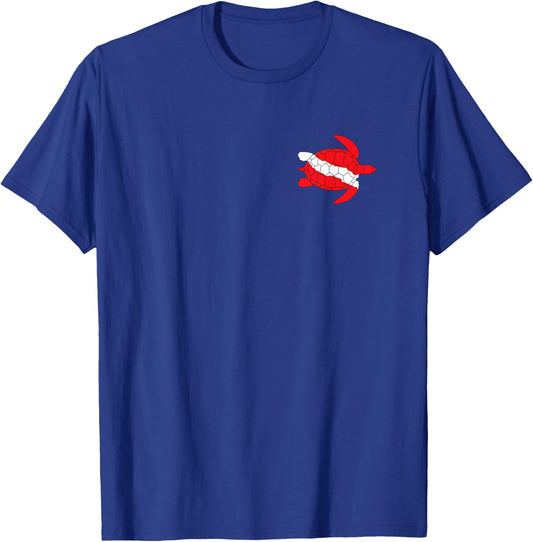 Sea Turtle Dive Flag Scuba Diving Lovers Diver Shirt T-Shirt - T-Shirt | Royal