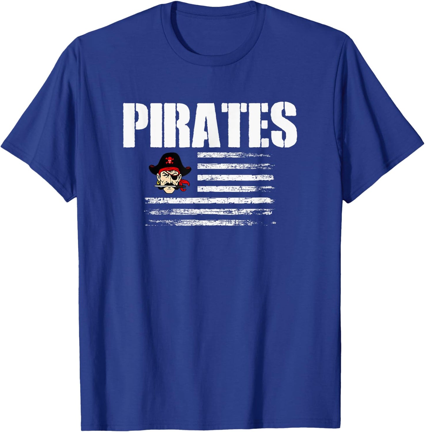 Belfry Pirates Logo USA Flag Pride HS T-Shirt - T-Shirt | Royal