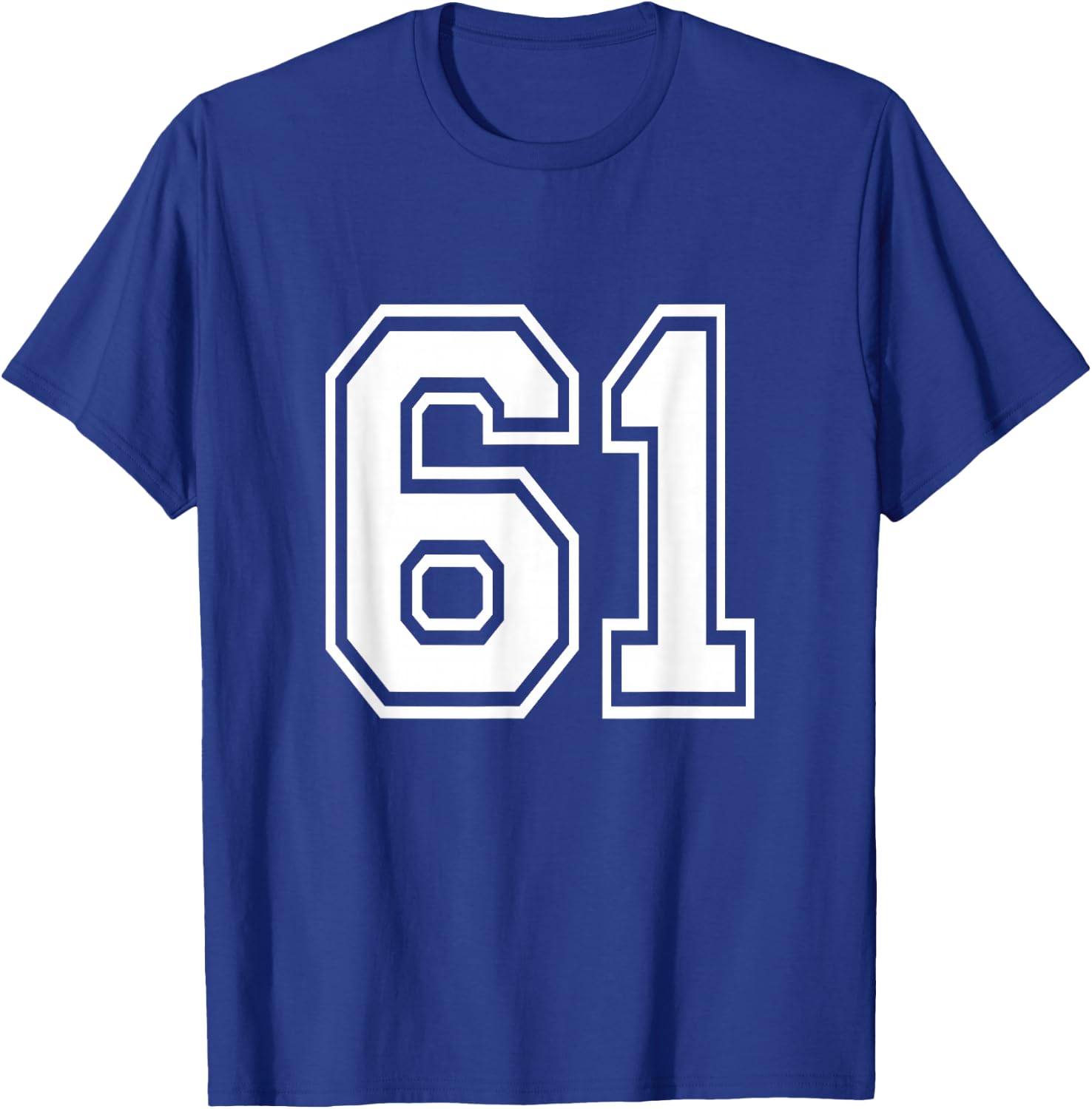 Number 61 Varsity Sports Team Jersey 61st Birthday 60 Years T-Shirt - T-Shirt | Royal