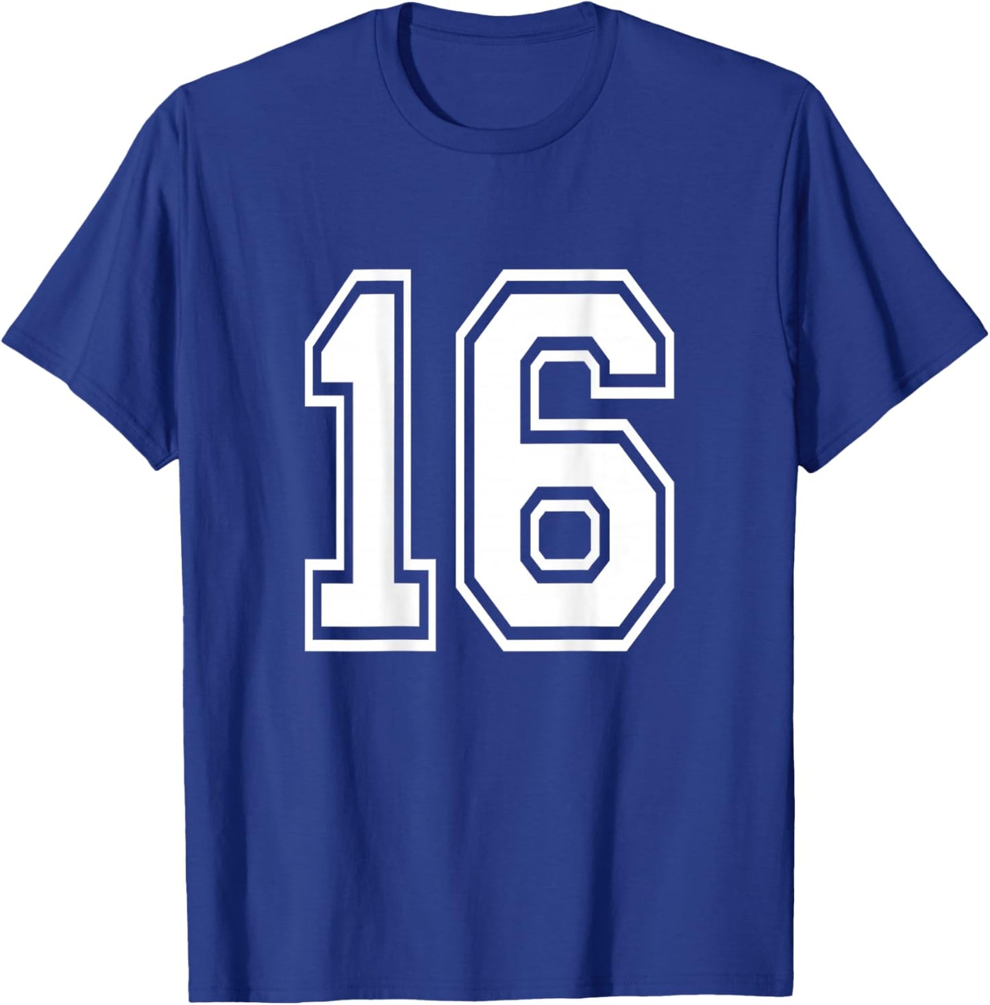 Number 16 Shirt Sports Player Number BACK of Shirt T-Shirt - T-Shirt | Royal