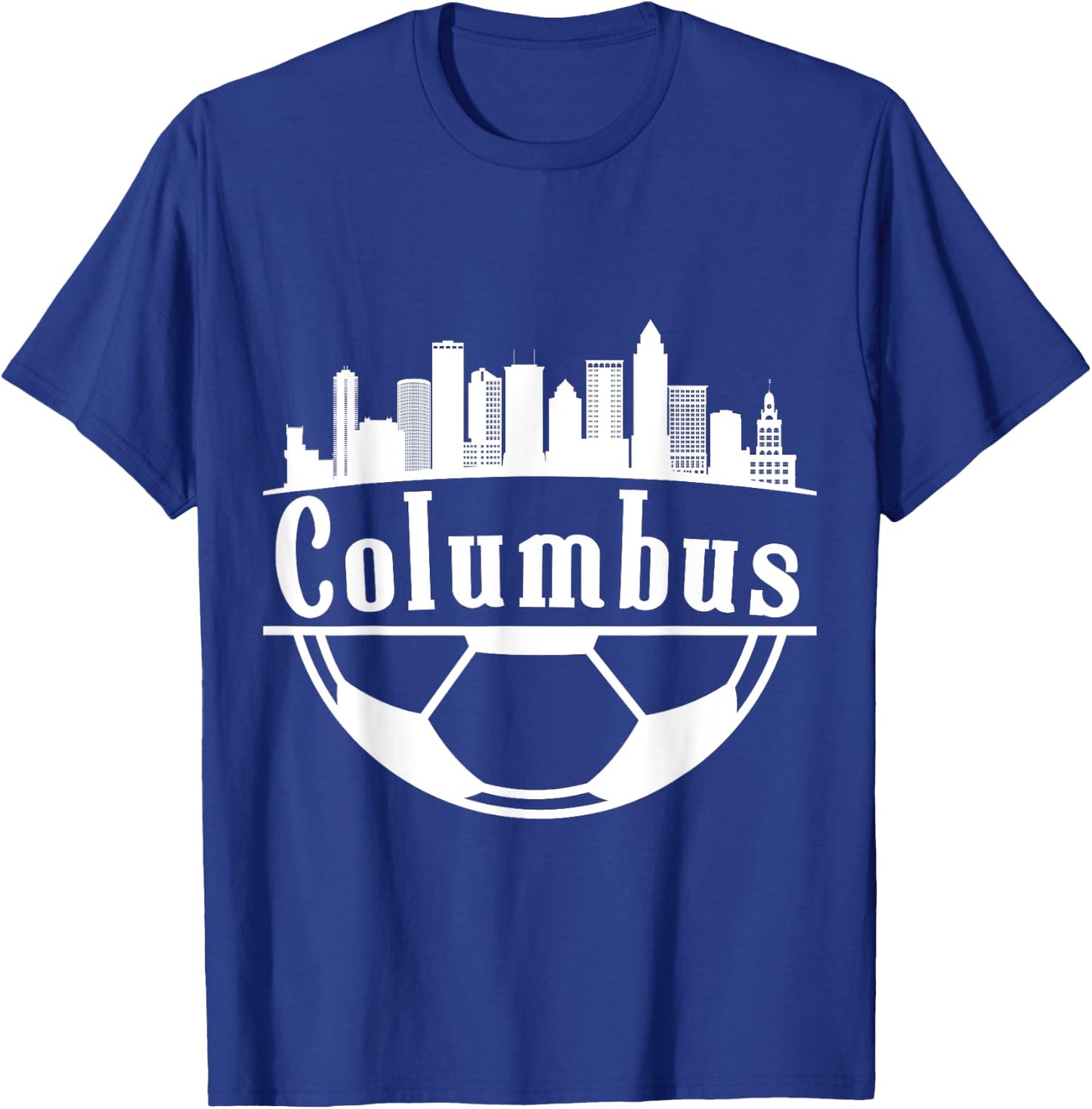 Columbus Ohio State Soccer City Skyline T-Shirt - T-Shirt | Royal