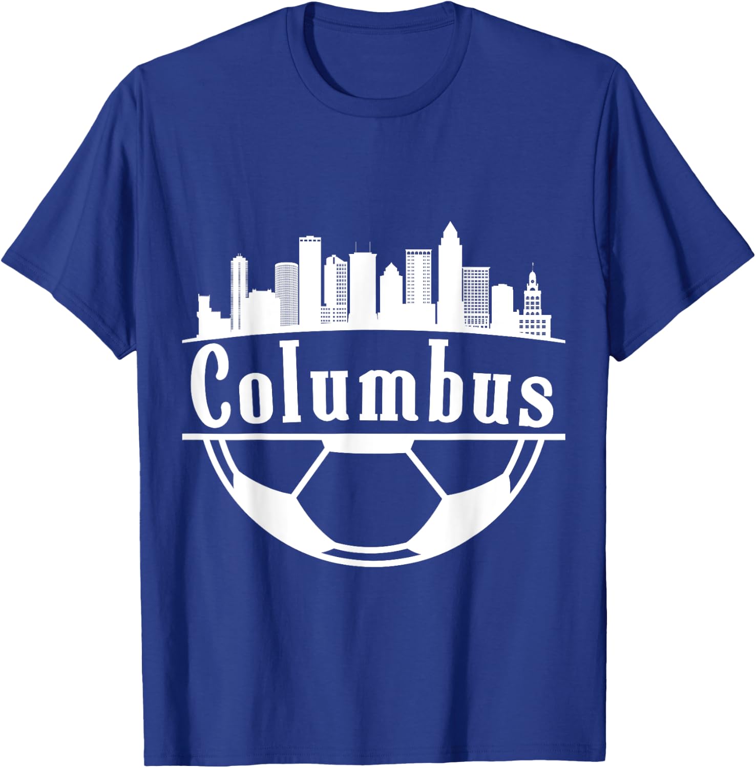 Columbus Ohio State Soccer City Skyline T-Shirt - T-Shirt | Royal