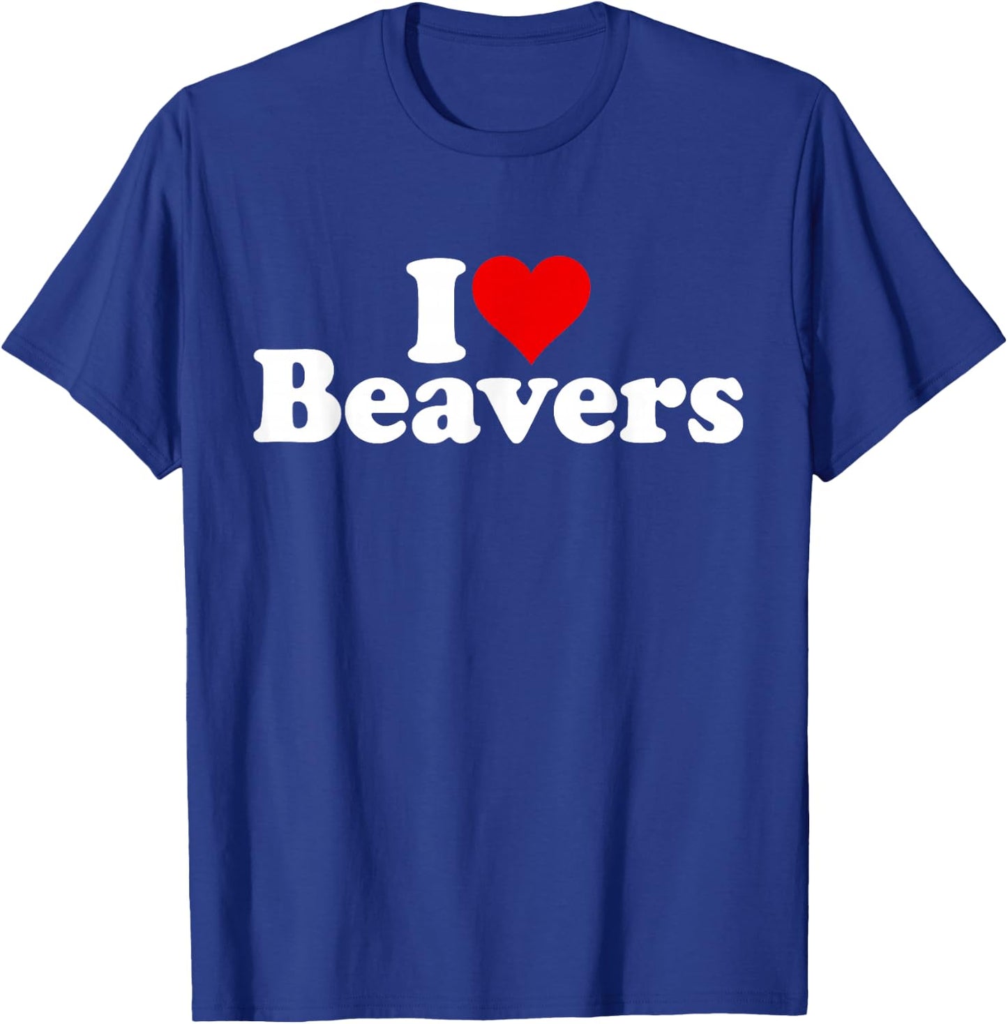 I Love Heart Beavers T-Shirt - T-Shirt | Royal