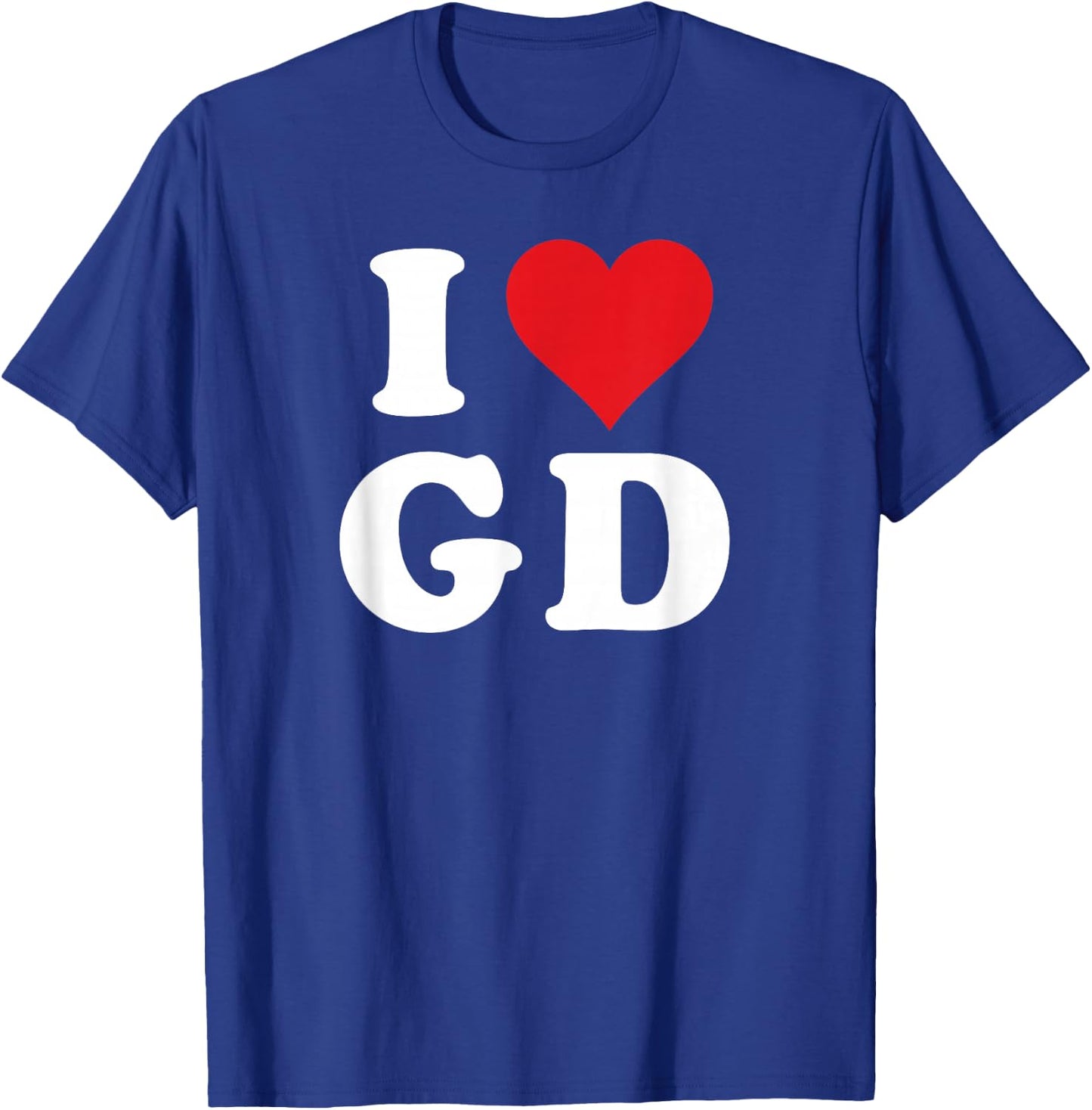 I Love GD Initials I Heart G.D. First Last Name G D T-Shirt - T-Shirt | Royal