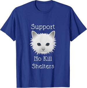 No Kill Animal Shelter Cat & Kitten Rescue Pets Lover Gift Men Women T-Shirt - T-Shirt | Royal