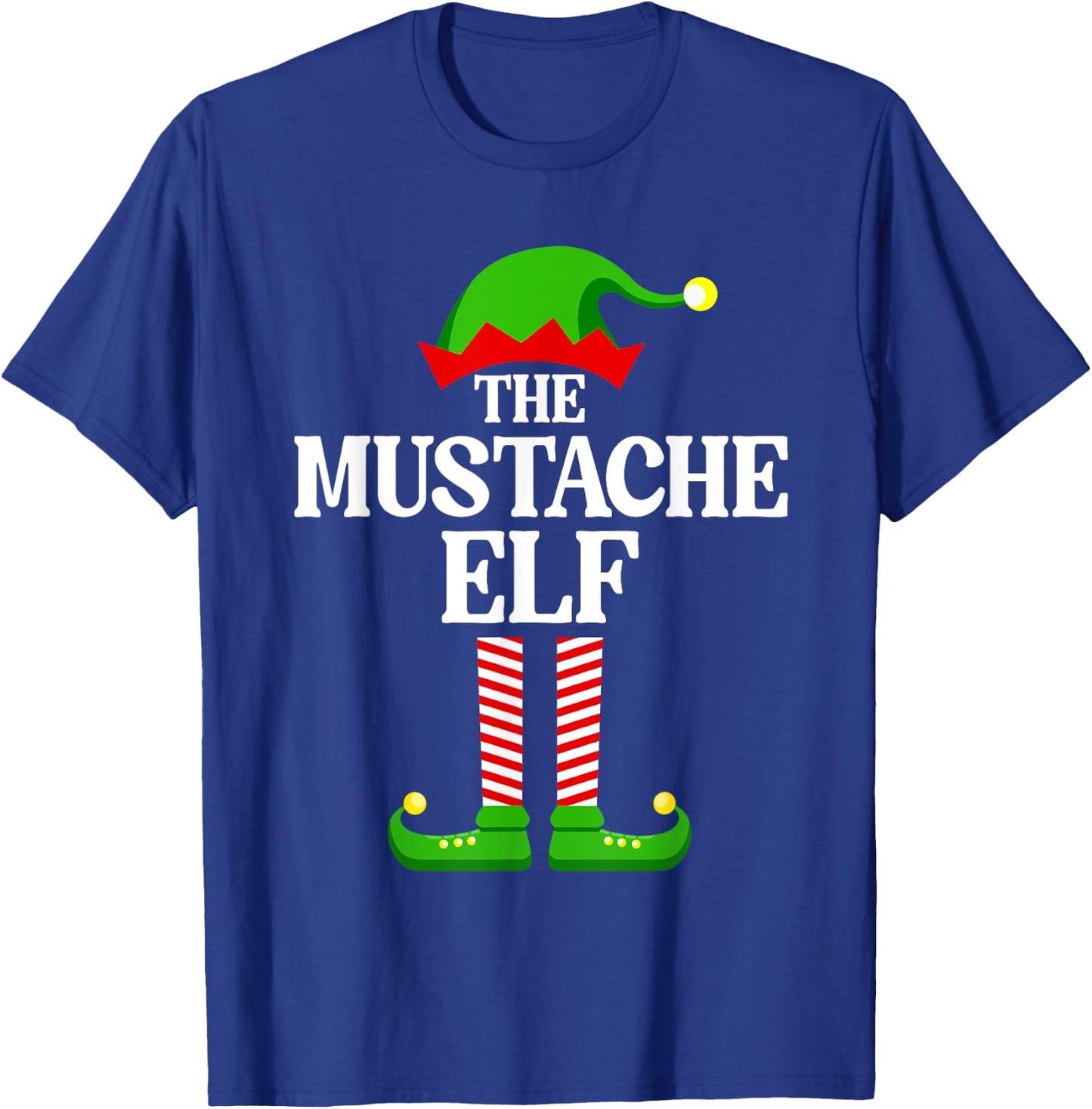 Mustache Elf Family Matching Group Funny Christmas T-Shirt - T-Shirt | Royal