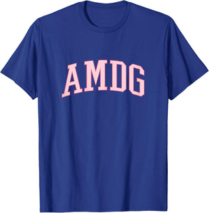 AMDG Preppy Pink Catholic Women Teen Girls T-Shirt - T-Shirt | Royal