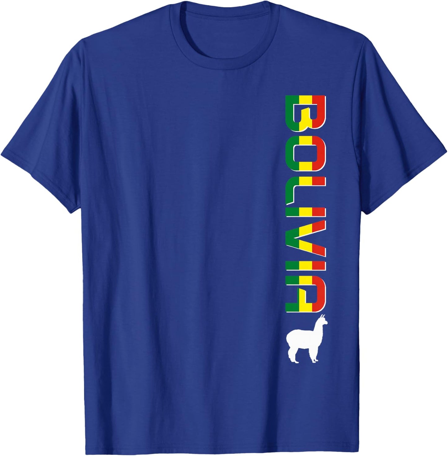 Bolivia Llama Alpaca Bolivian Flag Souvenir Vintage T-Shirt - T-Shirt | Royal