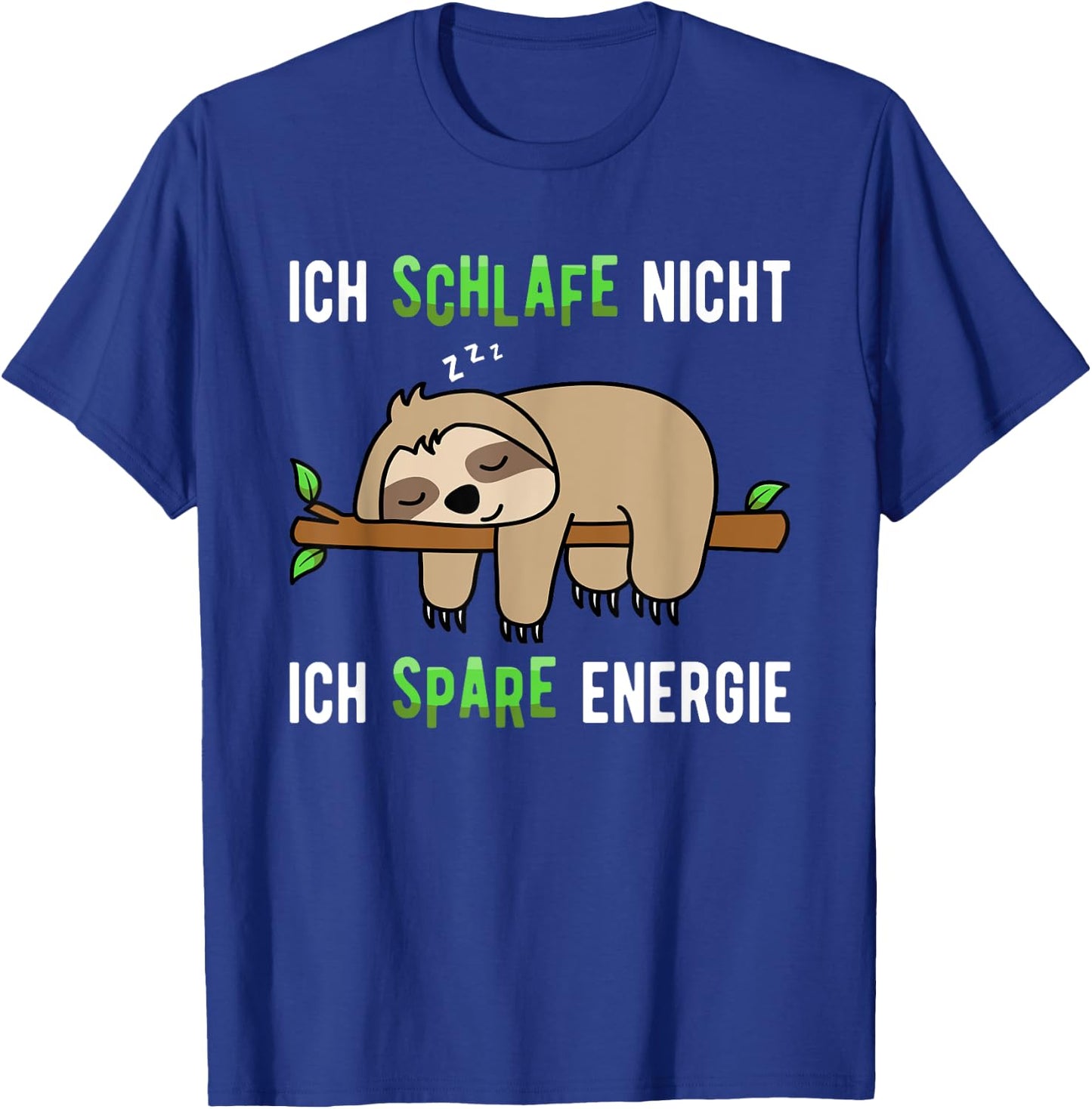 Ich Schlafe nicht Ich Spare Energie. Boys, , Short Sleeve, Sloth Saying , black T-Shirt - T-Shirt | Royal