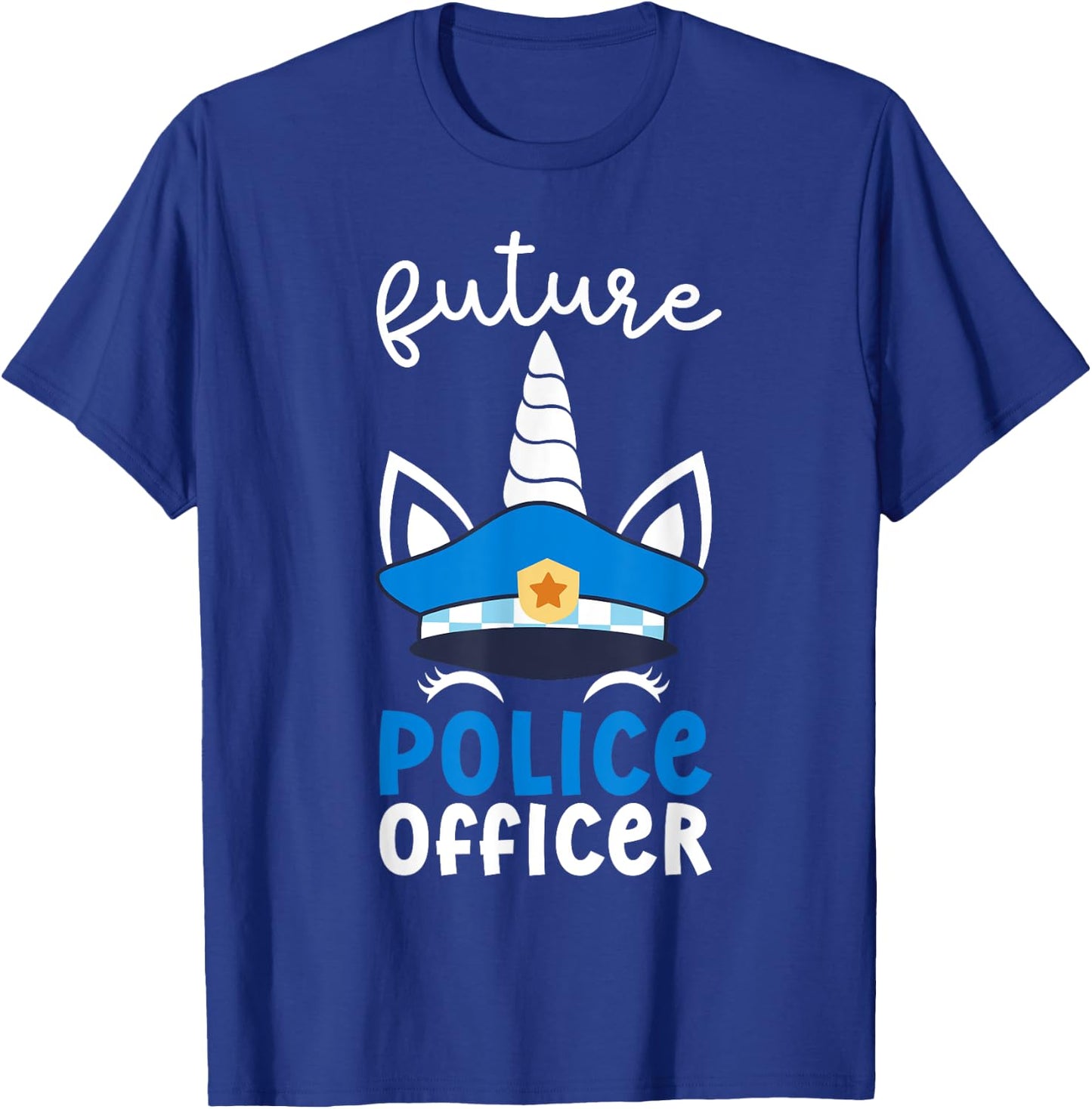 Future Police Officer Girl Unicorn Future Policeman Kids T-Shirt - T-Shirt | Royal