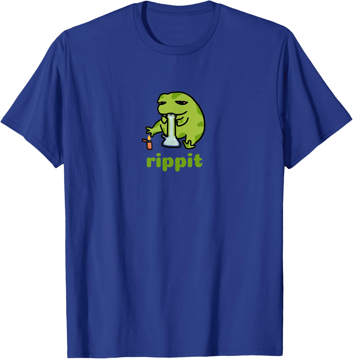 Rippit Stoner Frog | Weed, Marijuana Smoker, Cannabis 420 T-Shirt - T-Shirt | Royal