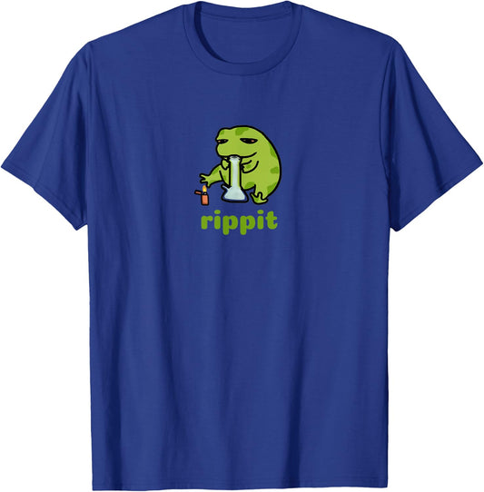 Rippit Stoner Frog | Weed, Marijuana Smoker, Cannabis 420 T-Shirt - T-Shirt | Royal