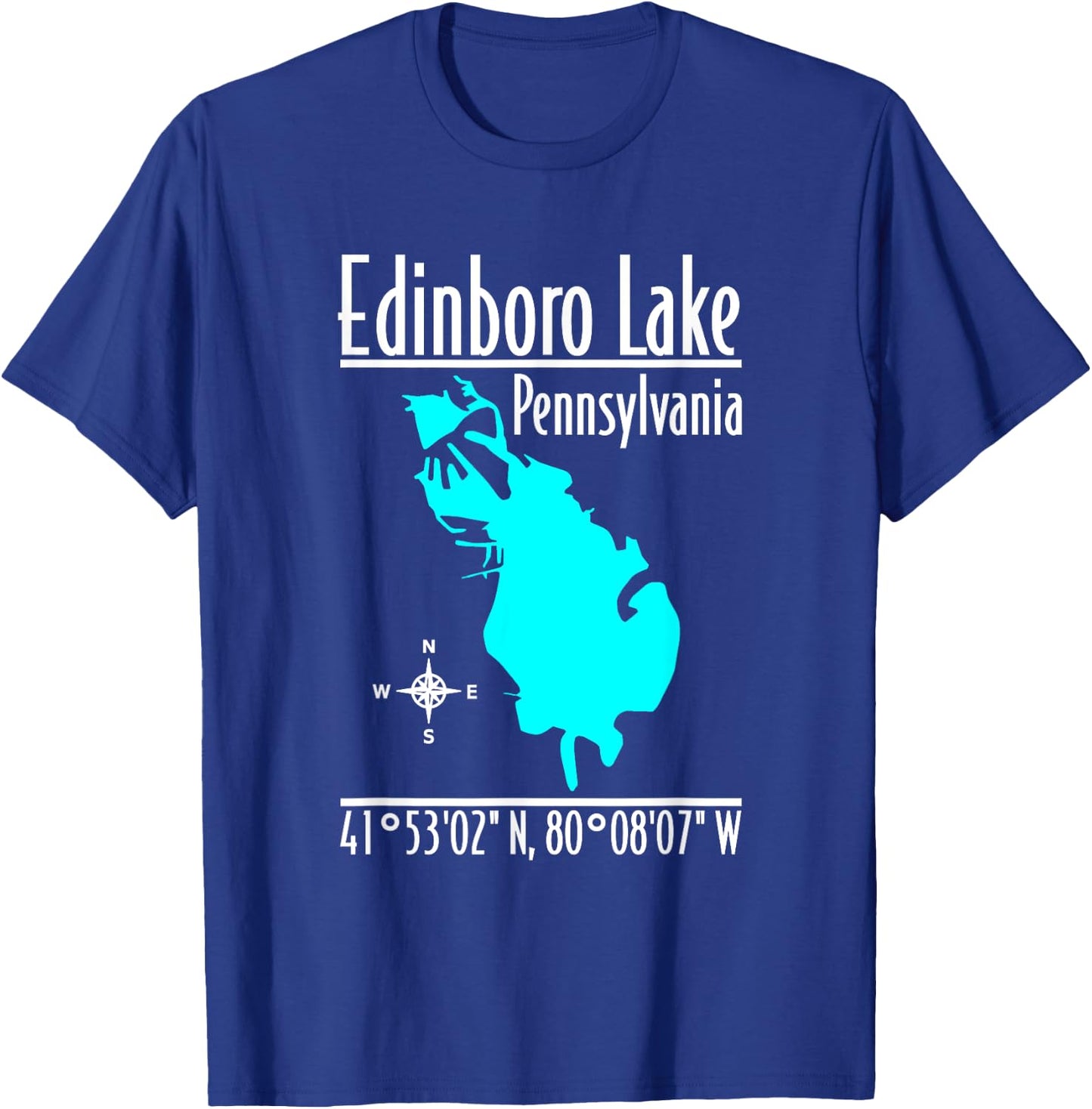 Modern Edinboro Lake - Pennsylvania T-Shirt - T-Shirt | Royal