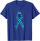 Teal Ribbon Ovarian Cancer Awareness T-Shirt - T-Shirt | Royal