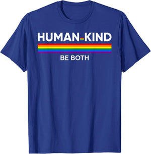 Human Kind Be Both Gay Pride LGBTQ Ally Rainbow T-Shirt - T-Shirt | Royal