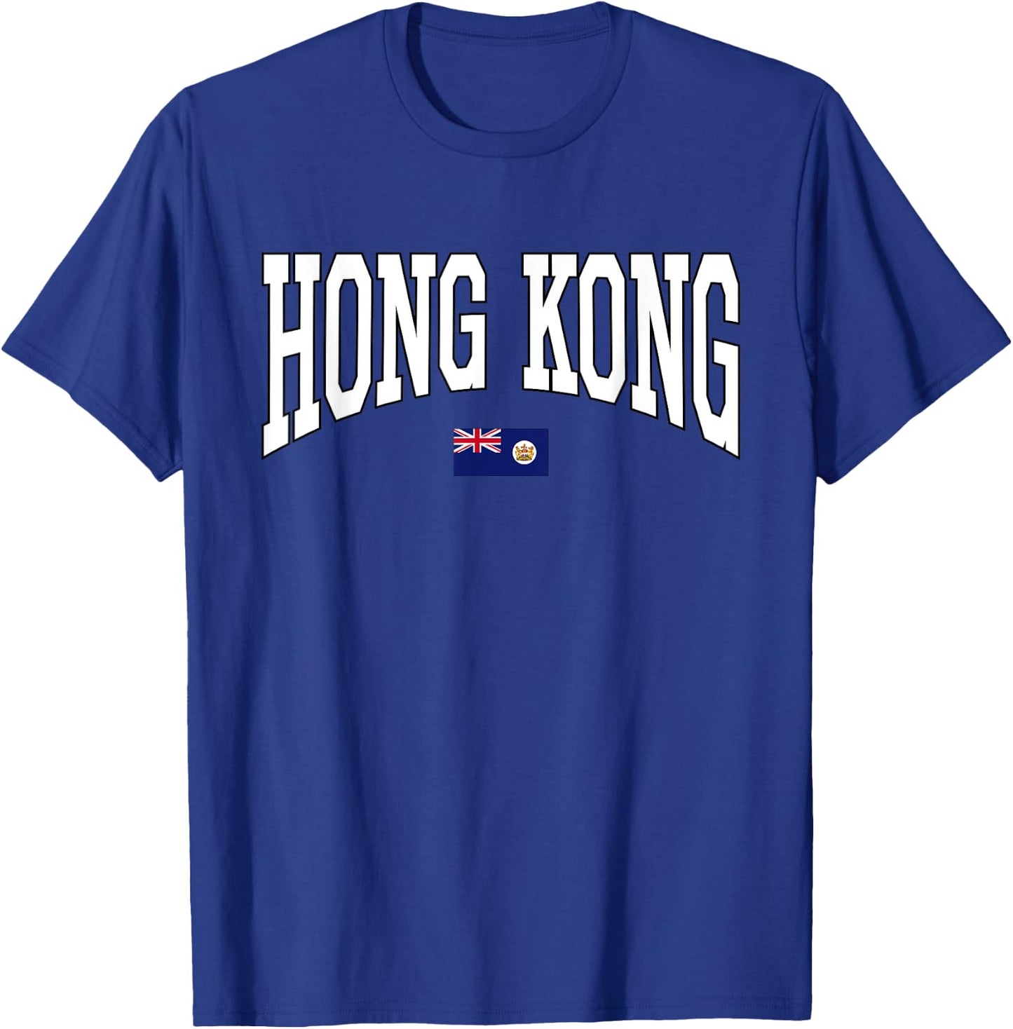Classic British Hong Kong Flag Hongkonger Vintage Campus T-Shirt - T-Shirt | Royal