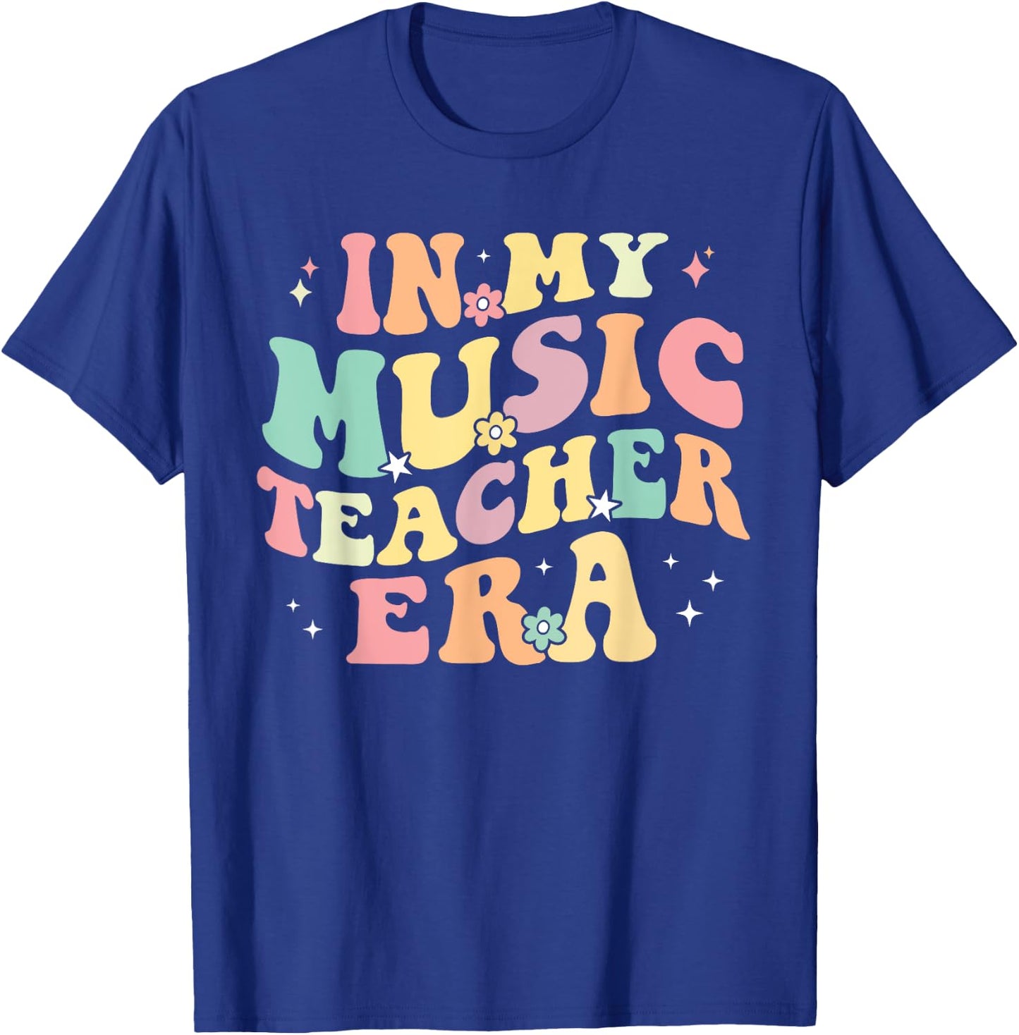 in My Music Teacher Era Retro Back to School Musician Band Men Women T-Shirt - T-Shirt | Royal