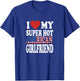 I Love My Hot American Girlfriend USA Girls Girlfriends T-Shirt - T-Shirt | Royal