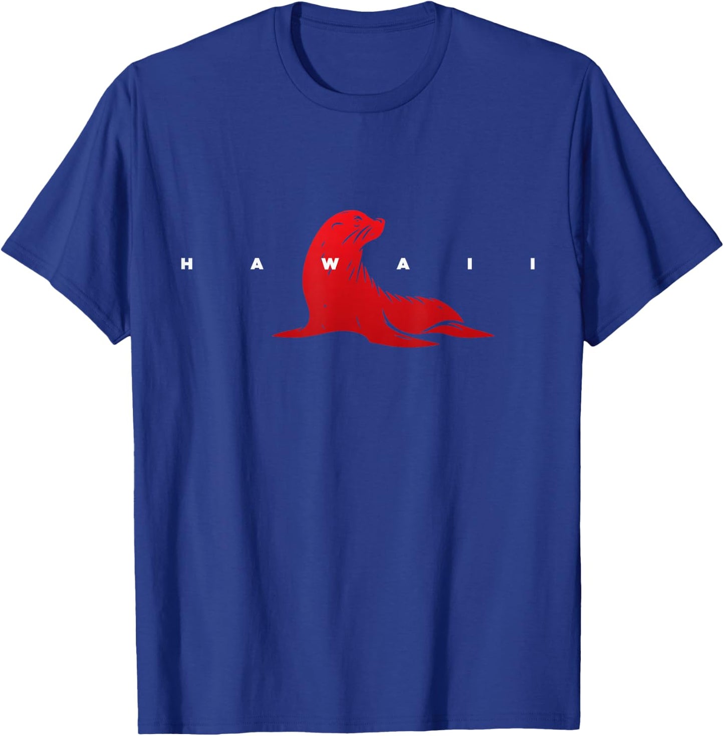 Hawaii Monk Seal Wildlife Animal Silhouette T-Shirt - T-Shirt | Royal