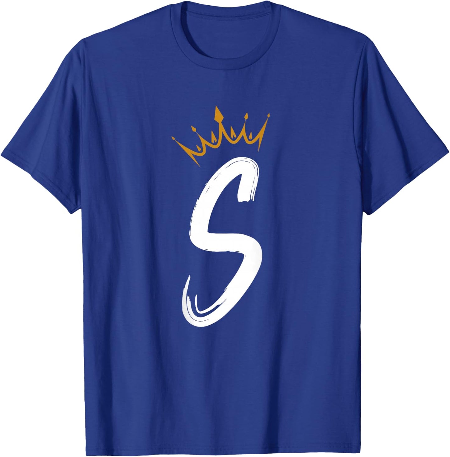 Queen King Letter S - BACKSIDE Letter With Crown Alphabet T-Shirt - T-Shirt | Royal