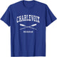 Charlevoix Michigan Vintage Nautical Crossed Oars T-Shirt - T-Shirt | Royal