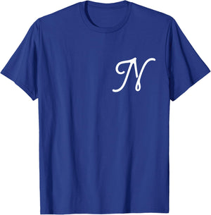 Vintage-style Letter N | Initial | Monogram | Script font T-Shirt - T-Shirt | Royal