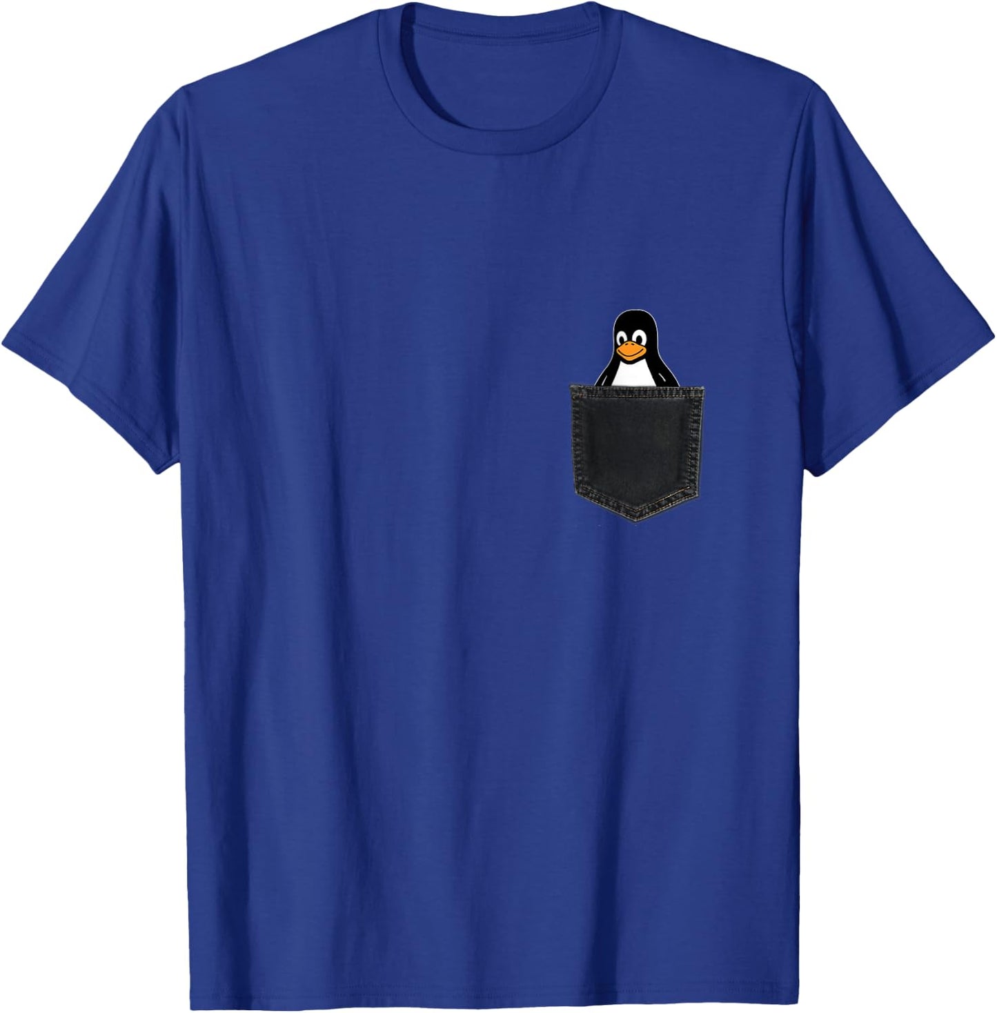 Linux Tux In A Pocket Penguin in Chest Pocket Admin T-Shirt - T-Shirt | Royal