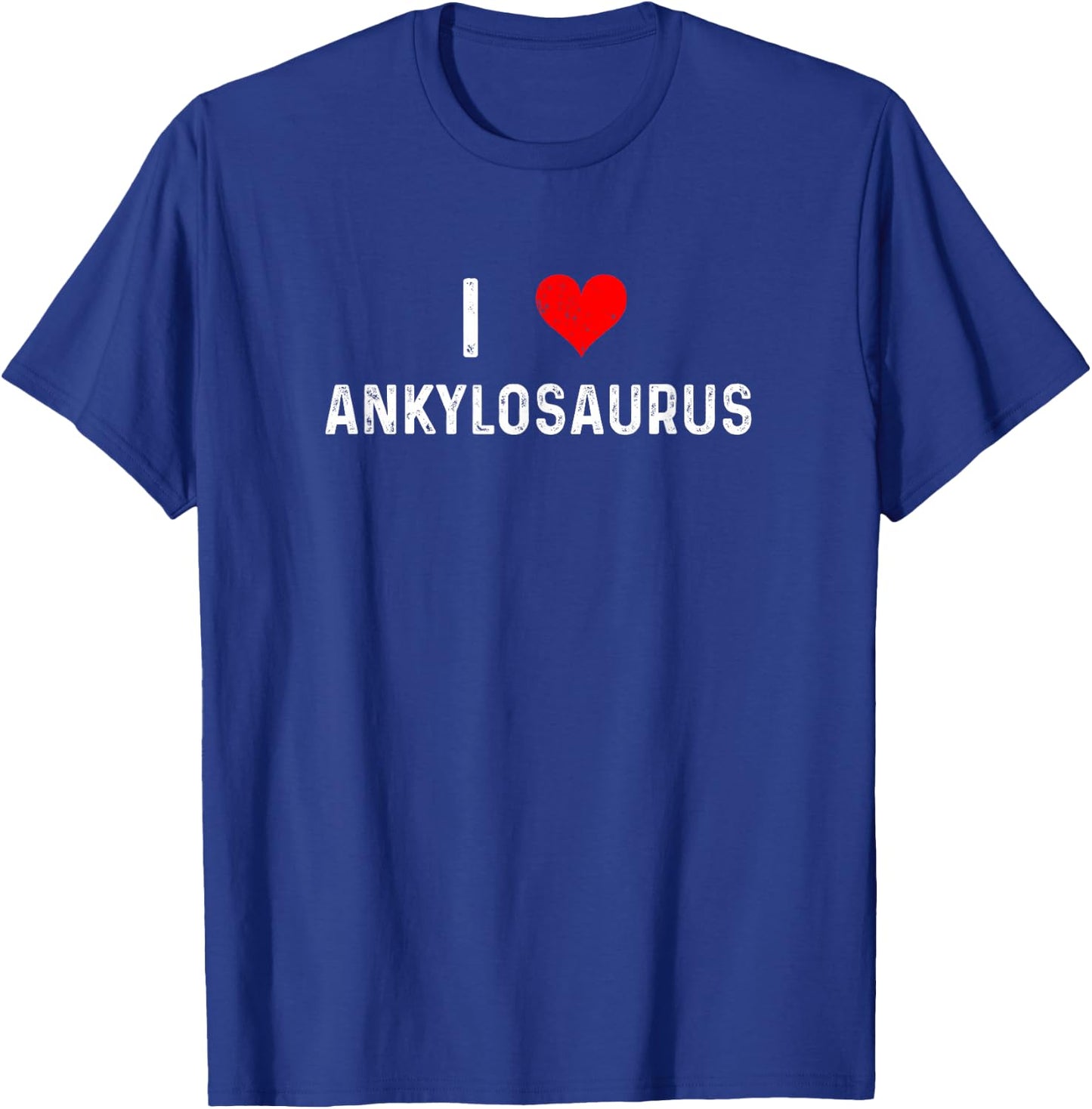I Love Ankylosaurus - Heart - Distressed - Dino Dinosaur T-Shirt - T-Shirt | Royal