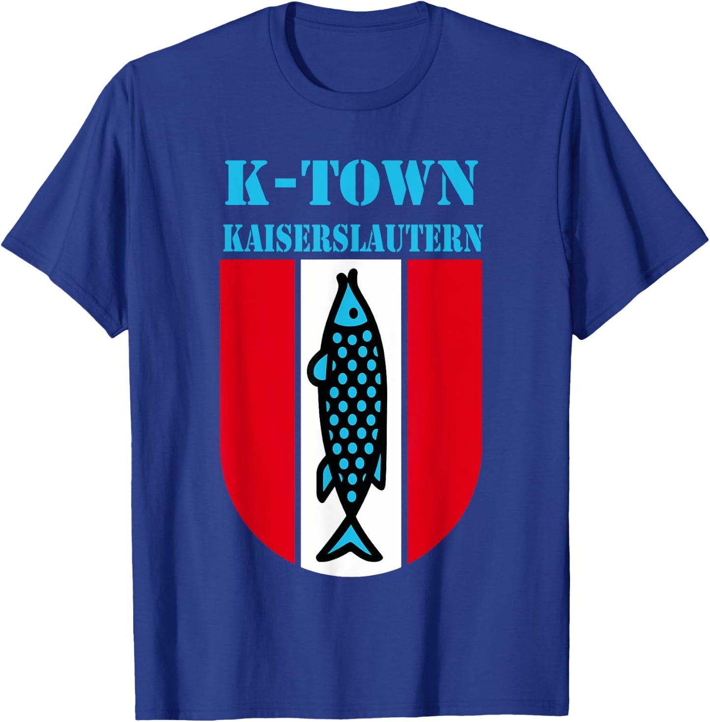 K-Town Kaiserslautern Deutschland Fisch Emblem Vintage T-Shirt - T-Shirt | Royal