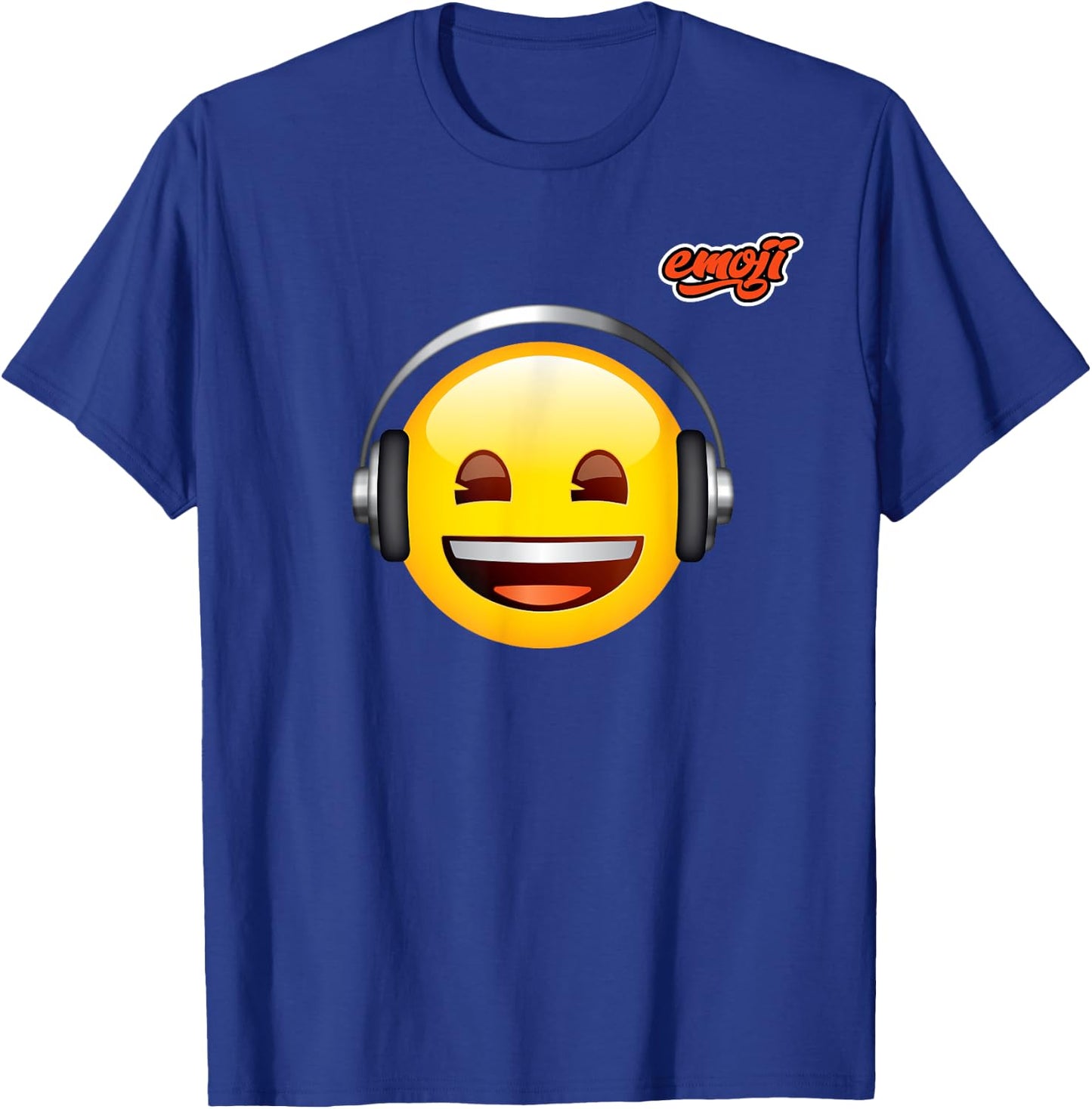 casques musique visage heureux Brillant T-Shirt - T-Shirt | Royal