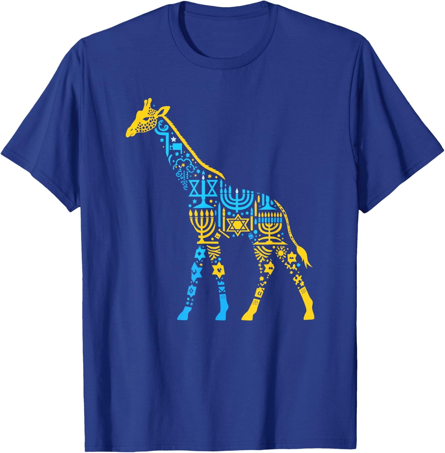 Giraffe Menorah Dreidel Jewish Hanukkah Kids T-Shirt - T-Shirt | Royal