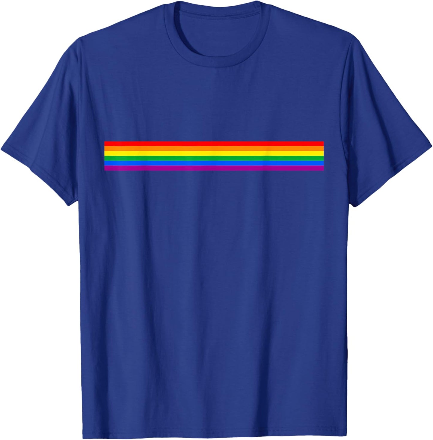 LGBT Flag Pride Month Rainbow Stripes Lesbian Gay Love , Black, S T-Shirt - T-Shirt | Royal