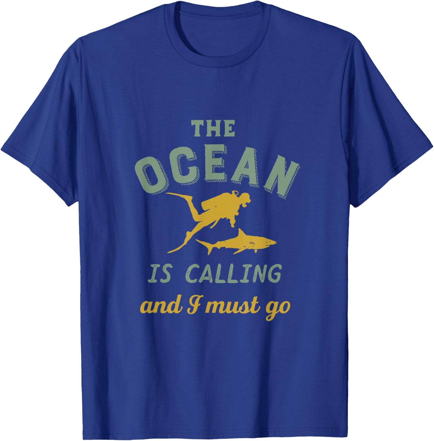 Vintage Scuba Diving for Diver The Ocean Is Calling T-Shirt - T-Shirt | Royal