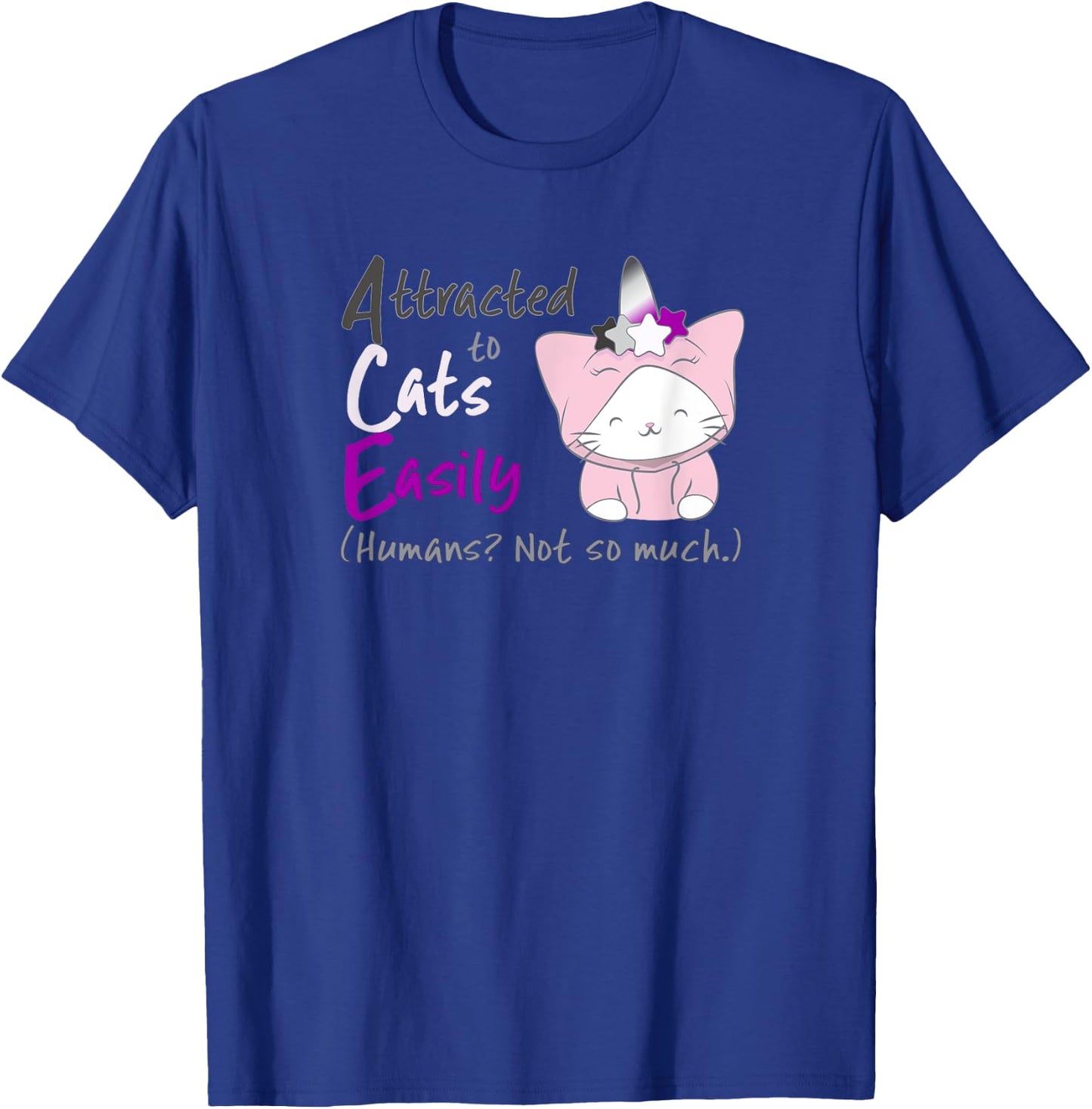 Ace Pride Unicorn Cat Kawaii Anime T Shirt for Asexual Women T-Shirt - T-Shirt | Royal