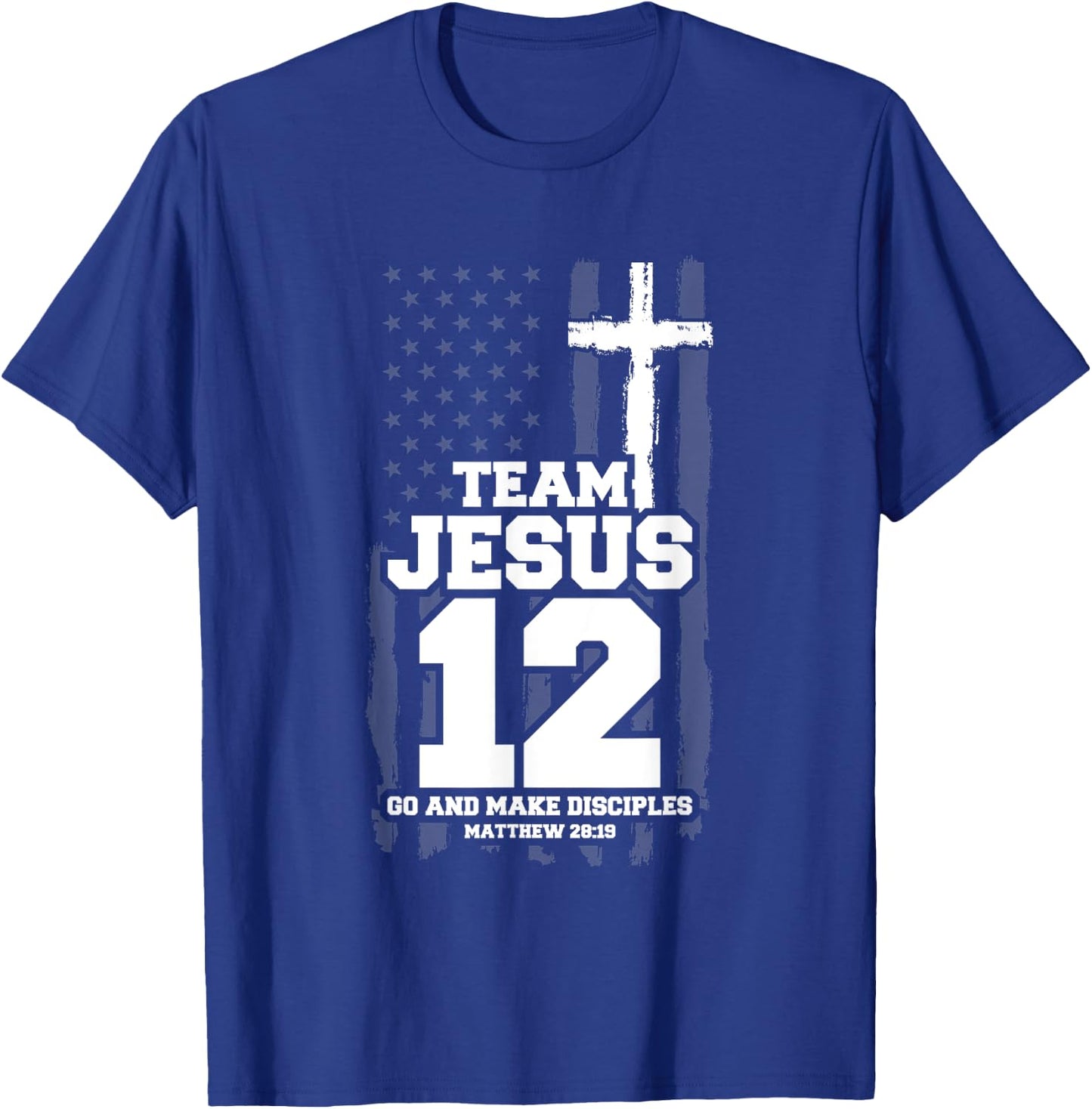 Jesus Baseball Team Jesus Christian Matthew 28:19 Verse T-Shirt - T-Shirt | Royal