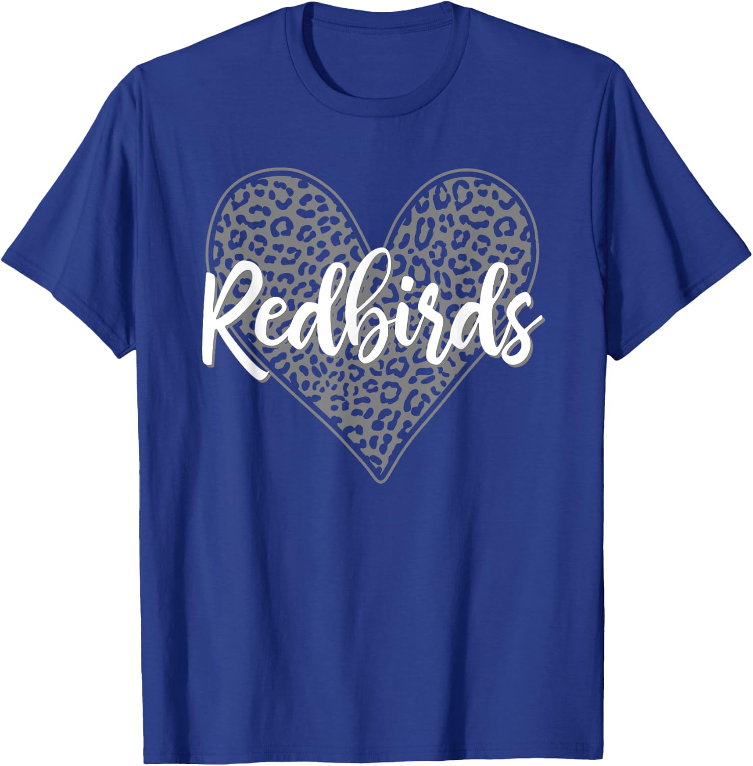 Redbirds Alton Leopard Heart Pattern HS T-Shirt - T-Shirt | Royal