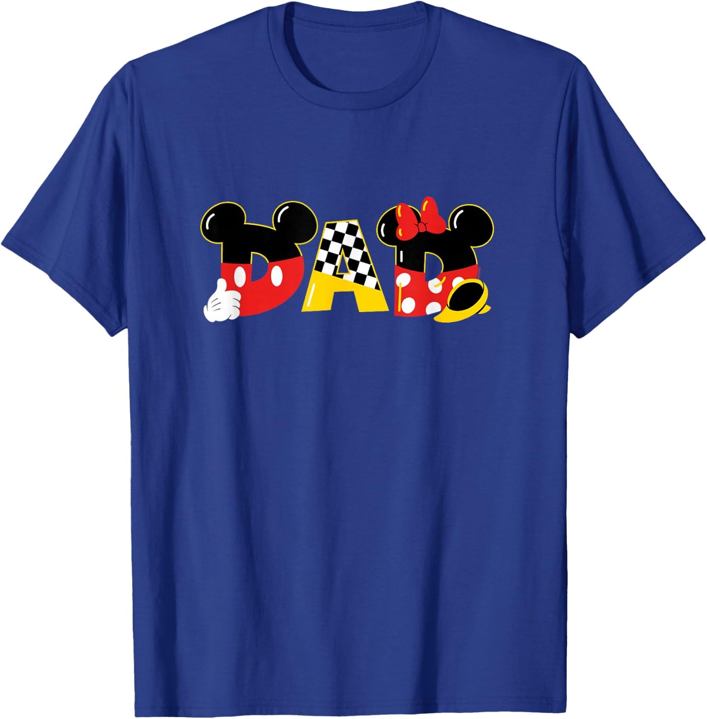 Disney Mickey Mouse & Minnie Mouse Dad Father's Day Birthday , Black, S T-Shirt - T-Shirt | Royal