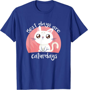Best Days Are Caturdays - Cute Cat Shirt Gift Cat Lover Women Kids T-Shirt - T-Shirt | Royal