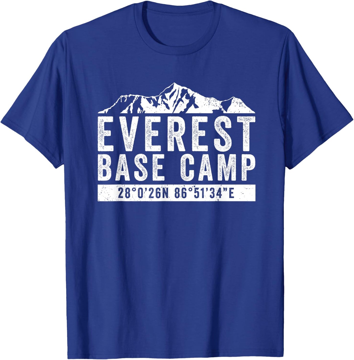 Everest Base Camp Coordinates Mt Everest Mountain Climbers T-Shirt - T-Shirt | Royal